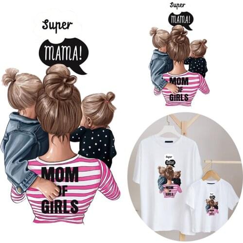 Pulaqi Mom&Baby Iron-on Transfers for Clothing Heat Transfer for Clothes Thermo-stickers Appliques On Clothes T-shirt Accessory