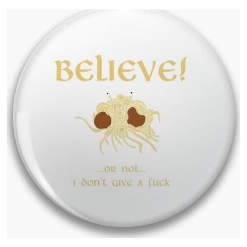 Believe In The Flying Spaghetti Monster Soft Button Pin Decor Gift Fashion Clothes Jewelry Cute Creative Collar Funny Cartoon