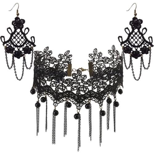 YiYaoFa Vintage Black Lace Choker Necklace for Women Gothic Jewelry Collar Necklaces Pendants Fashion Lady Party Jewelry YTZ-08