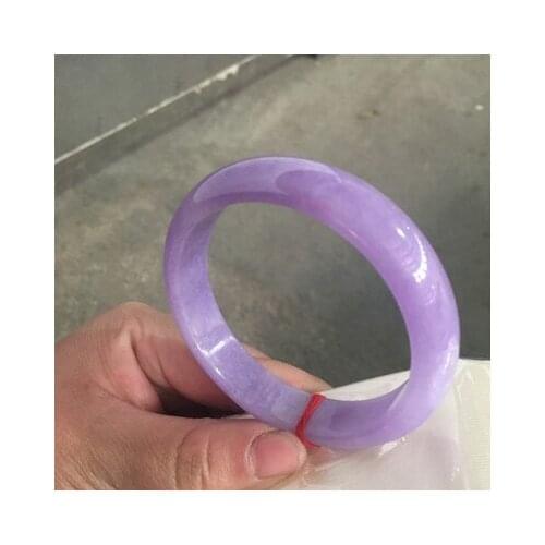 Zheru jewelry natural Myanmar jadeite 54-64mm green light purple two-color bracelet elegant princess jewelry best gift