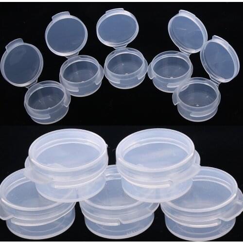 10pcs Cosmetic Button Jar 5g Clear Plastic Button Box Mini Q Box Small Pot Leak Proof Cream Empty Makeup Container Sample Jars
