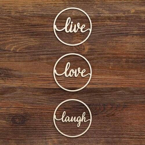 12pcs Wood Live Laugh Love Laser Cut Sign Home Living Room Wall Decoration Signs Wooden Anniversary Gift Christian Wall Art