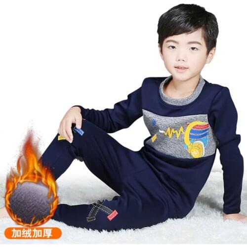 2018 Kids Pajamas Sets Baby Girl And Boys Clothes Set Winter Thick Pijamas Baby Boys Girls Clothe Long Sleeve T-shirt+Pants 2pcs