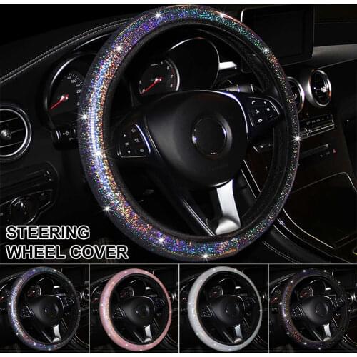 Bling Bling Car Steering Wheel Cover Easy Install Vehicle Hubs Not Moves Steering-wheel Case Car Interior Decoration Accessories