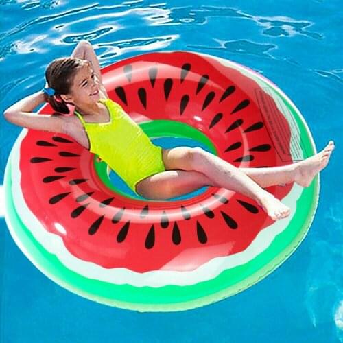 60-90cm Watermelon Pool Float Inflatable Circle Swimming Ring For Kids Adult Floating Seat Summer Beach Party Pool Toys