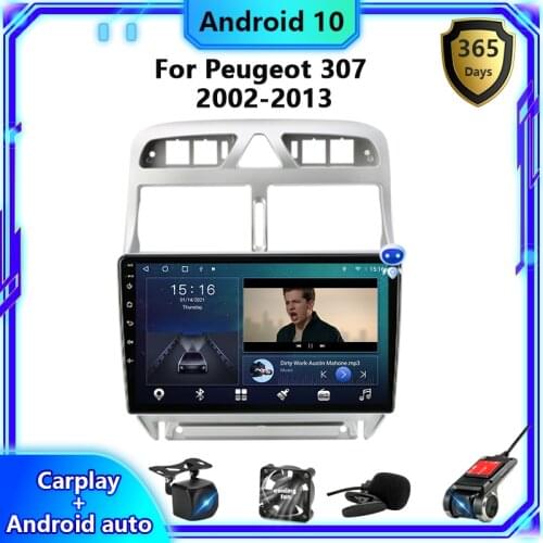 SLFTXM 2Din 8Core Android10 Car Radio Multimedia Video Player For Peugeot 307 2002-2013 Auto Navigation GPS 4G+WIFI Split Screen