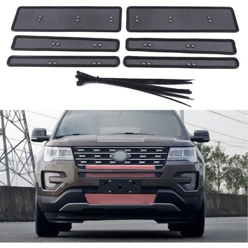 6 pcs of front grille inset net insect proof dustproof garbage protection metal cover net For Ford Explorer 2018-2019 auto parts