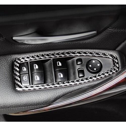 Car Accessories For BMW 3 Series F30 F35 320i 328i GT Carbon Fiber Interior Door Window Switch Cover Trim Sticker