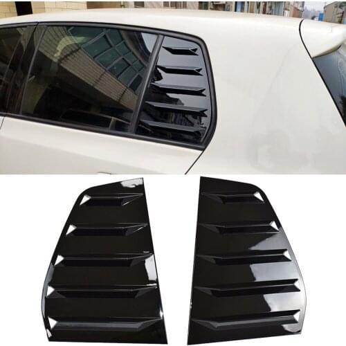 For Volkswagen Golf Mk6 Hatchback 2009-2012 Accessories ABS Rear Window Louvers Shutters Blinds Cover Trim 2pcs Car Styling