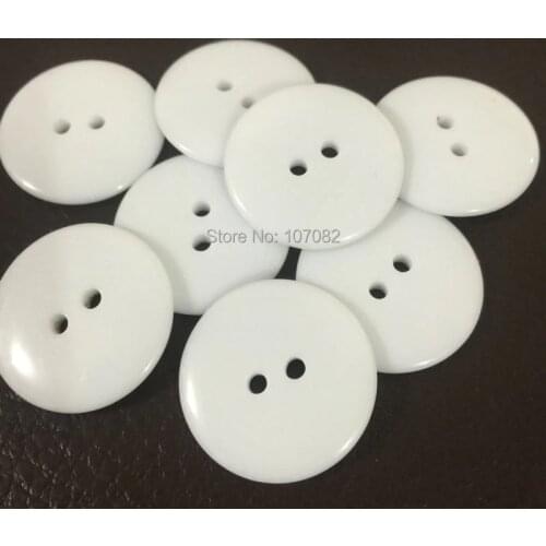 200pcs 20mm White Round Resin Sewing Buttons 2 Holes Craft Fit Scrapbooking Cardmaking Button