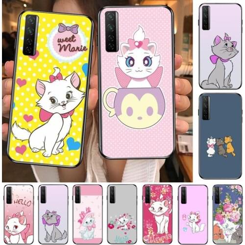 Pink Marie Cat Black Cover Phone For Samsung Galaxy A71 Case Galaxy A51 Cases A50 S20 plus 5g Soft Coque Shell