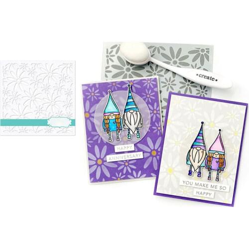 Chrysanthemum Pattern Flower Leaf BackgroundDecoration Metal Cutting Stencil DIY Scrapbooking Easter Craft Embossing Make Albums