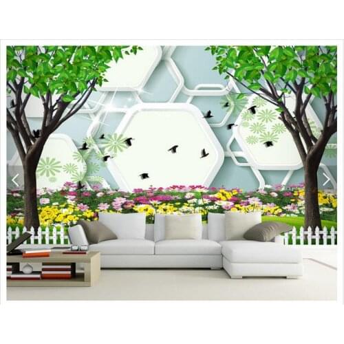 Customized 3d wallpaper 3d TV wallpaper murals Paper fashion TV rural style sofa background wall living room photo wallpaper