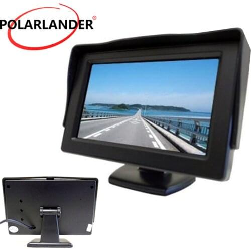 4.3 Inch Backup rearview camera Color TFT LCD Car Monitor display 2-channel video input reverse priority hot sale