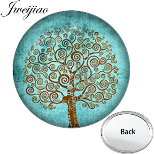 Youhaken Copper Leaf Tree Plant Photo One Side Mini Pocket Mirror Love Environmental Makeup Vanity Hand Travel Purse Mirror