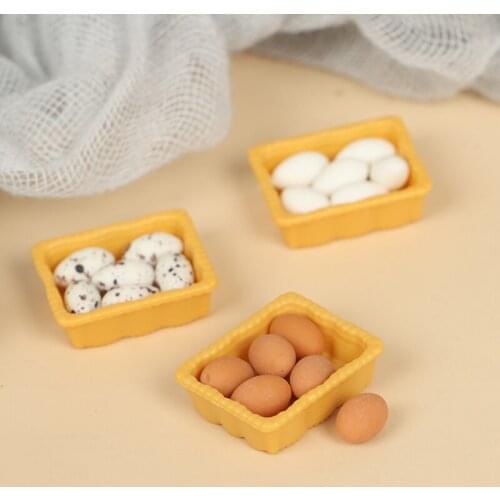 1:12 Scale Dollhouse Miniature Accessories Kitchen Food Mini Egg with Egg Trays for Doll House Cooking Game food