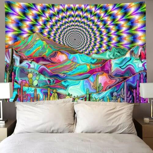 PsychedelicAbstract Patterns Printed Polyester Tapestry Wall Hanging For Decorate Home Living Room Bedroom Office Bedroom