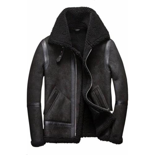 Real Fur Coat Men Plus Size Wool Jacket Short Motorcycle Sheep Shearing Winter Coat for Mens Clothing Veste Homme 5262 YY747