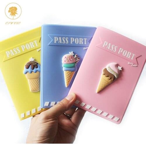 Oswego Passport Cover Cute Cartoon Candy Color Silicon Passport Case/ Holder Travel Accessories Passport Bags For Women 2019