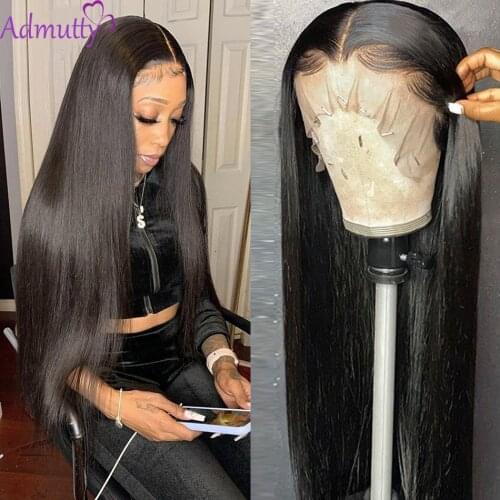 13x6 HD Transparent Lace Wig Straight Lace Front Human Hair Wigs ForBlack Women Admutty Remy Brazilian 30 Inch Lace Frontal Wig