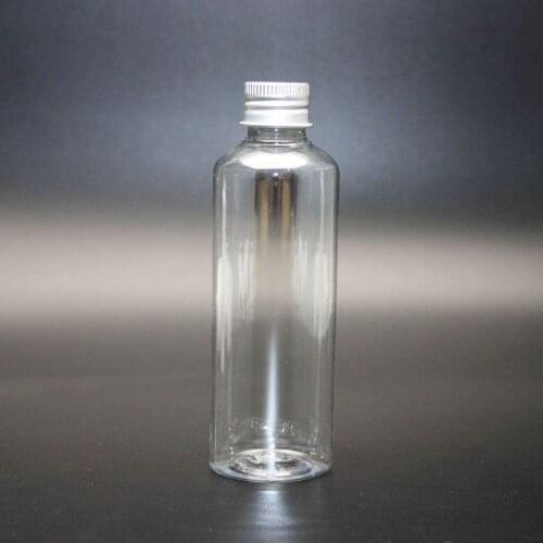 Pet100ml transparent aluminum cap plastic bottle, environmental protection material, liquid essential oil bottle, separate bottl
