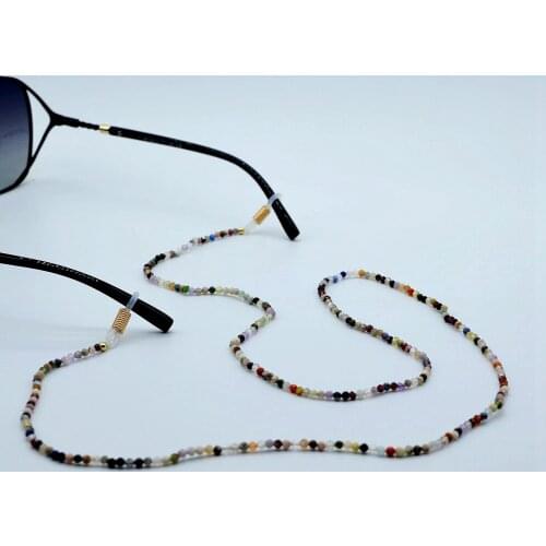 Rainbow stone glasses chain, natural crystal, sunglasses accessories, ladies' personal items, creative glasses chain