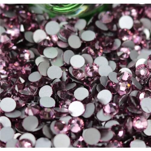 Size s16 Light Amethyst Glitter Rhinestones Non Hot Fix FlatBack Strass Sewing & Fabric Garment Rhinestone Nail Art Stone