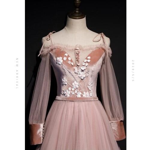 Luxury beading flower long sleeve ball gown rococo royal princess Medieval Renaissance Victorian dress Belle