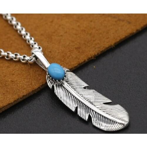 S925 Sterling Silver Jewelry Vintage Thai Silver Takahashi Goro Handmade Eagle Feather Male And Female Pendanta