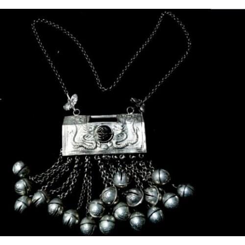Folk style Miao Silver Pendant Ssangyong students male and female can wish you I wish you a happy voyage. Safe trip wherever