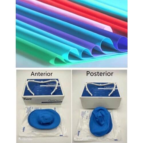 Dental Rubber Dam Sheets Latex Dura Dam 152*152mm 36pc Adult Kerr 3D OptiDam Anterior Posterior Nipple Anatomical Frame