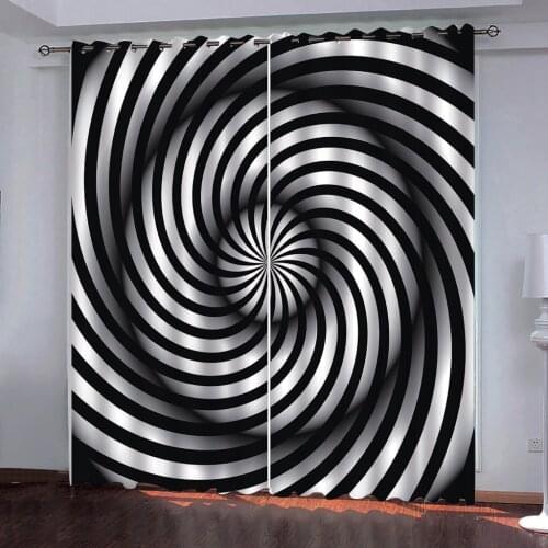 Super dazzling stereo black and white ball Luxury Blackout Window Curtains For Living Room Bedroom curtains Decor 3d curtain