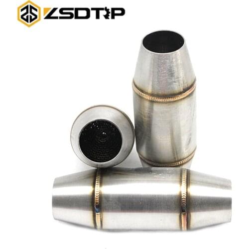ZSDTRP Universal Motorcycle Exhaust Catalyst Mid Pipe 35MM Modified Muffler Expansion Chamber Sports Escape Katalysator Motorrad