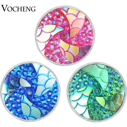 Vocheng Resin Ginger Snap button Charms Copper Metal Base 6 Colors 18mm snap button Charms Vn-1830