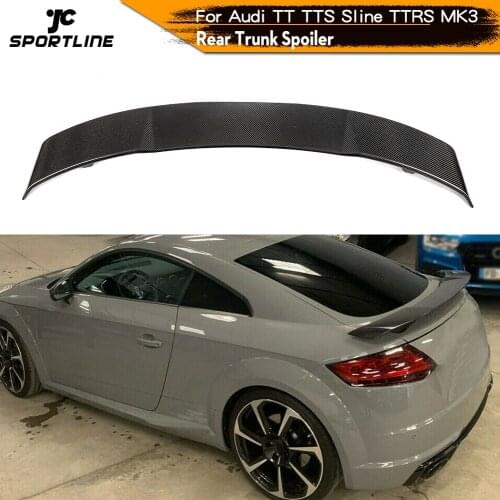 Rear Trunk Spoiler Boot Lip Wing Spoiler For Audi TT TTS Sline TTRS 2016 - 2019 Carbon Fiber