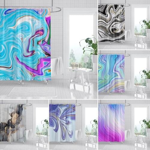 Shower Curtains Marble Pattern Bath Curtains For Bathroom Customizable Bathroom Curtain With Hooks Modern Home Decor 180*180CM