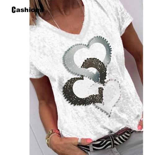 2021 Summer New Patchwork Tops Women Model Ring Buckle Print T-Shirt Casual Loose Ladies Tees Shirt Oversized 3xl Femme Clothing