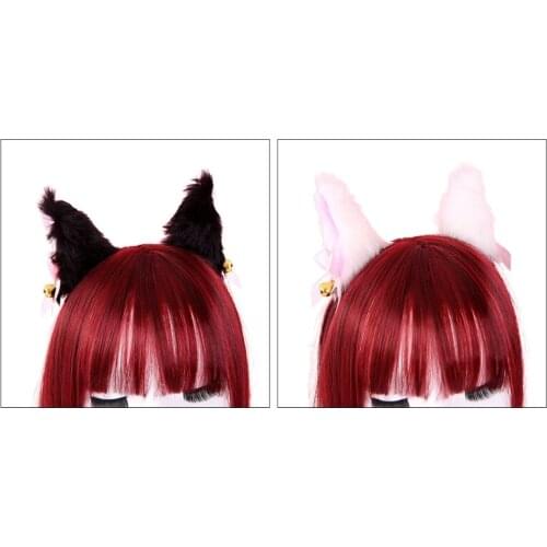 N7MF Womens Lolita Plush Hair Ornaments Animal Cat Ears Hair Clip Accessories Halloween Party Anime Cosplay Fancy Props