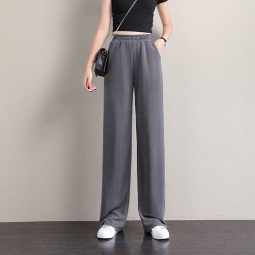 Women Straight Pants Wide leg high waist full length Sweatpants Korean style Streetwear Loose Oversize Famale Casual trousers