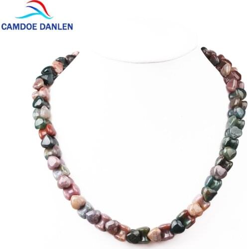 2017 Hi-Q N Natural Stone Beads Heart Necklaces Women Chain 45CM Choker Necklace Pendants Charm Bohemian Women Necklace jewelry