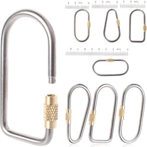 1pcs Camping Link Titanium Carabiner Alloy Keychain Hanging Lock Buckle Hook Key Ring
