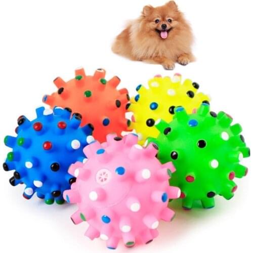 1pcs Soft New Rubber Ball Pet Toys Dog Puppy Cat Training Dental with Squeaky Sound Pet Dog Play Squeaker Sound Chew Funny Toys