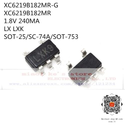[10pcs]100%New original: XC6219B182MR-G XC6219B182MR mrak: LX LXK - IC REG LINEAR 1.8V 240MA SOT25/SC-74A/SOT-753