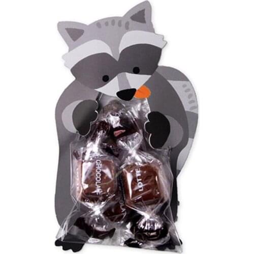 20pcs Cute Animal Bear Rabbit Cookie Packaging Bags Biscuits Gift Boxes Greeting Cards Baby Shower Birthday Souvenir Supplies