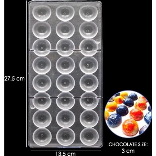 24 Holes Half Ball Round Chocolate Mould PC Chocolate Bar Mold Half Ball Plastic Candy Maker Mold Bakeware Chocolate Tools