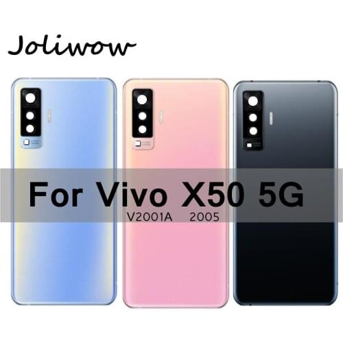 6.56" For Vivo X50 5G Back Battery Cover Rear Housing Door Glass Case for VIVO X50 V2001A Battery Cover with Camera Lens