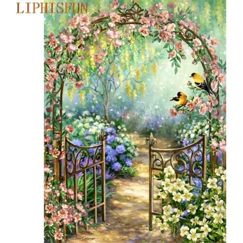 Diamond Painting Cross Stitch Full Square Round Picture of Rhinestone DIY Mosaic Embroidery Garden New Year Gift
