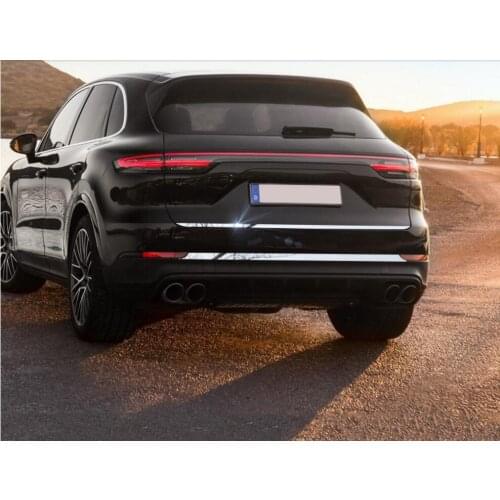 Car stainless steel Rear door tailgate frame Bottom trunk plate trim hoods Fit For Porsche cayenne 2015-2019
