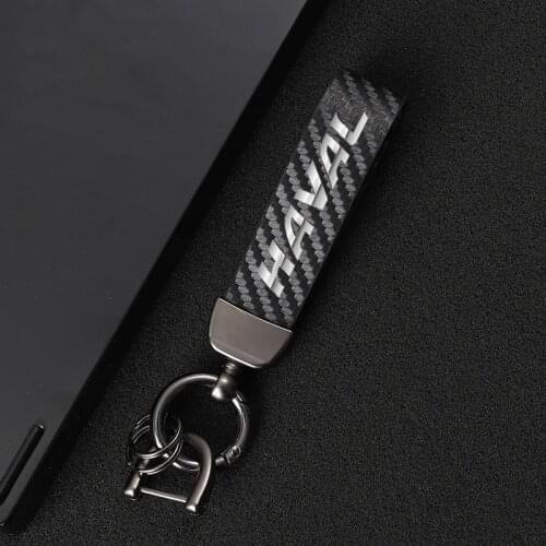 For haval f7 h6 f7x h2 h3 h5 h7 h8 h9 m4 h6 2020 h9 2021 Car High-Grade Leather Car Keychain 360 Degree Rotating Horseshoe Ring