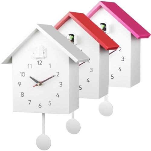 White Pendulum Cuckoo Clock Classic Lovely 3d Retro Small Simple Wall Watch Quartz Living Room Reloj Pared Home Decor EB50WC